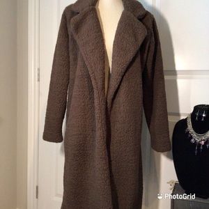 Women's Teddy Long Coat - Brown